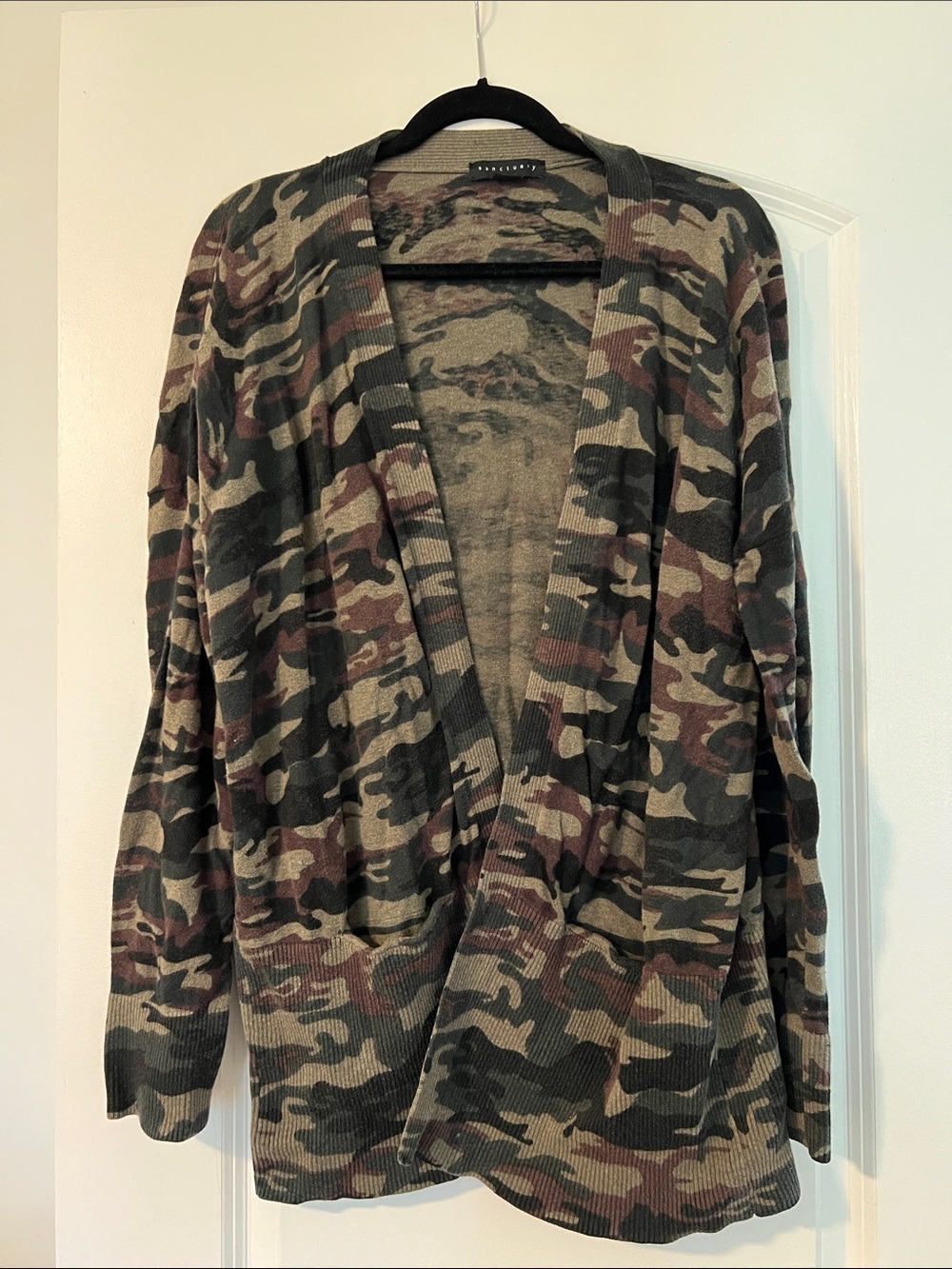 Sanctuary Camo Open-Front Women's Cardigan